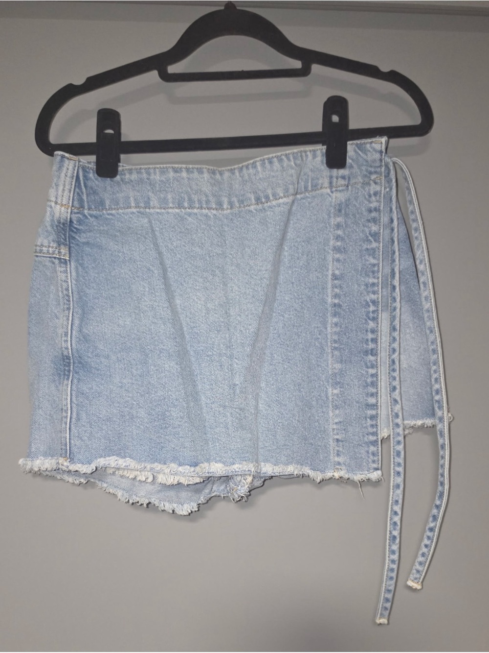 We The Free Light Blue Denim Wrap Skort with Side Tie